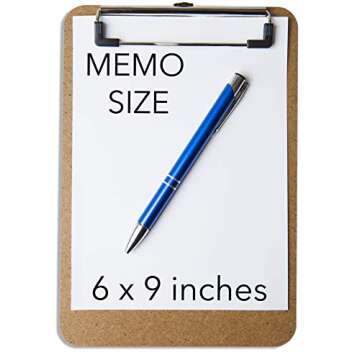 Mini Clipboard 6" x 9" (Set of 6) Memo Clipboard | Small Clipboards 6x9 with Low Profile Clip, Mini Clipboards 6x9, Little Clipboards Half Size | Office, Teacher, Classroom & Back to School Supplies