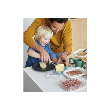 Mepal Modula Rounded Food Storage Box with Lid Set of 3 | Ideal for Cold Cuts, Cheese, and More | Stackable design | Transparent Framed Lid | BPA-Free, Nordic White (17oz/500ml)