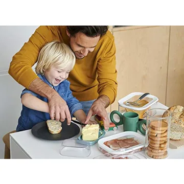 Mepal Modula Rounded Food Storage Box with Lid Set of 3 | Ideal for Cold Cuts, Cheese, and More | Stackable design | Transparent Framed Lid | BPA-Free, Nordic White (17oz/500ml)