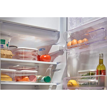 Mepal Modula Rounded Food Storage Box with Lid Set of 3 | Ideal for Cold Cuts, Cheese, and More | Stackable design | Transparent Framed Lid | BPA-Free, Nordic White (17oz/500ml)