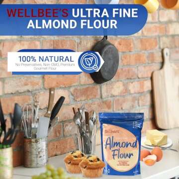 Wellbee's Almond Flour, Extra Fine, Gluten Free, Blanched, Low Carb, All Purpose, 2 lbs