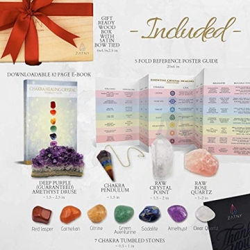 Healing Crystals Kit - Chakra Stones, Rose Quartz & More