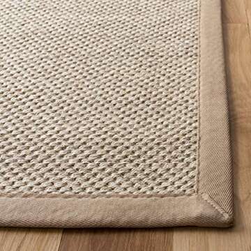 Natural Fiber Area Rug 5' x 8' for High Traffic Spaces