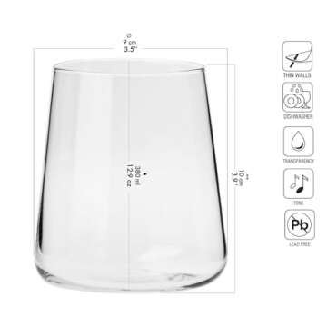Krosno Crystalline Water Juice Glass Set 12.9 oz