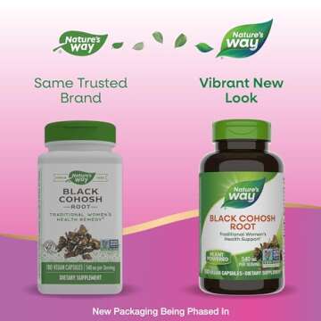 Nature's Way Black Cohosh Root, Traditional Support for Women's Health*, 540 mg per Serving, Non-GMO Project Verified, 180 Capsules (Packaging May Vary)