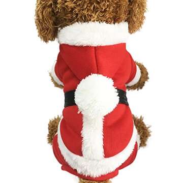 Pet Christmas Costumes Santa Dog Clothes for Small Dogs Boys Fall Winter Coats Puppy Kitty Hoodies