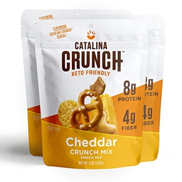 Catalina Crunch Mix Cheddar Keto Snack Mix | Keto Friendly, Low Carb, Protein Snacks, 6Oz (Pack Of 3...