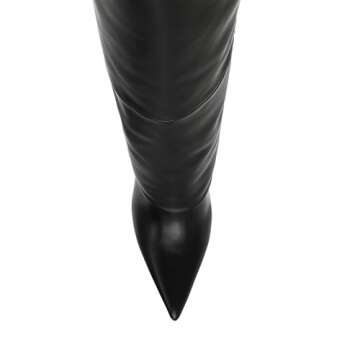 Steve Madden Women's Smith Knee High Boot, Black Leather, 6.5