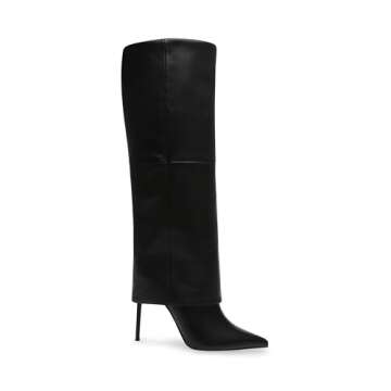 Steve Madden Women's Smith Knee High Boot, Black Leather, 6.5