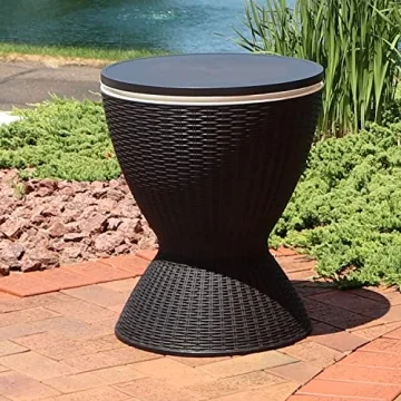 Sunnydaze 8-Gallon Patio Cooler Table with Adjustable Tabletop
