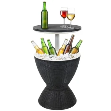 Sunnydaze 8-Gallon Patio Cooler Table with Adjustable Tabletop