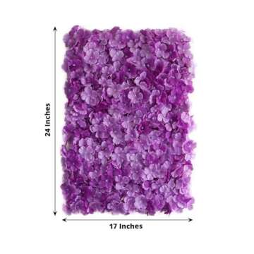 Efavormart 4 PCS Purple Silk Hydrangea Flower Mat Wall Wedding Event Decor for DIY Centerpiece Arrangement Party Decorations