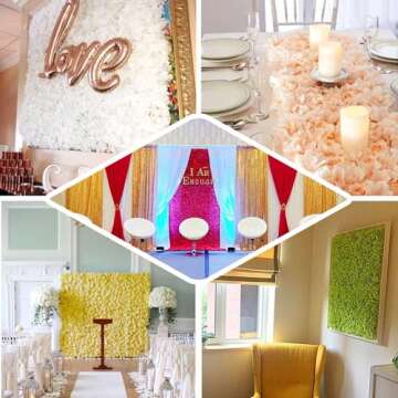 Efavormart 4 PCS Purple Silk Hydrangea Flower Mat Wall Wedding Event Decor for DIY Centerpiece Arrangement Party Decorations