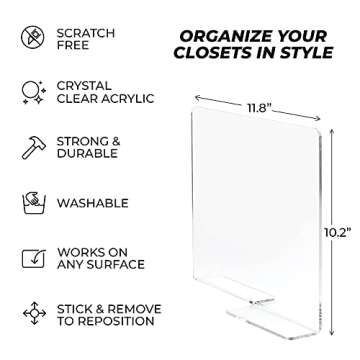 Closet Organizer, Shelf dividers for Closets, Shelves Organizer, Storage Organization, Anti Slip, Fit for Any Thickness of Shelves, 2pcs.