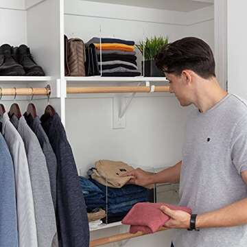 Closet Organizer, Shelf dividers for Closets, Shelves Organizer, Storage Organization, Anti Slip, Fit for Any Thickness of Shelves, 2pcs.