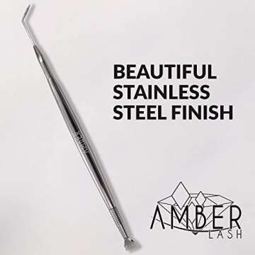 Amber Lash Eyelash Lift Perm Tool Eyelash Separator Stainless Steel Lash Lift Tool with Separation Comb Stick for Eyelash Extensions Supplies (Perm Rake)