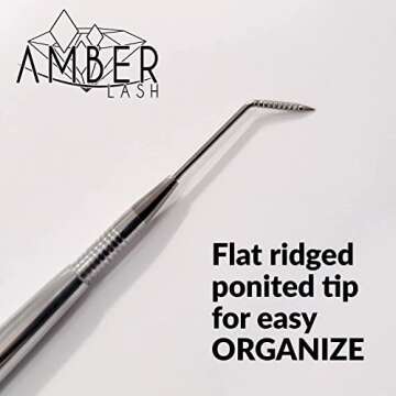 Amber Lash Eyelash Lift Perm Tool Eyelash Separator Stainless Steel Lash Lift Tool with Separation Comb Stick for Eyelash Extensions Supplies (Perm Rake)