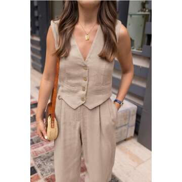 PRETTYGARDEN Summer Women 2 Piece Outfits Cotton Sets