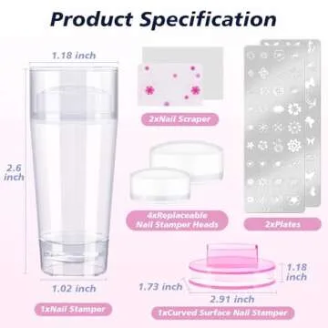 Subay French Nail Stamper, Nail Stamper Kit - 2pcs Nail Art Stamper, Nail Scraper, 2pcs Nail Stampin...