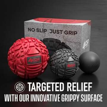 4KOR Massage Balls for Physical Therapy - Trigger Point Balls - Muscle Relief for Back, Neck, Should...