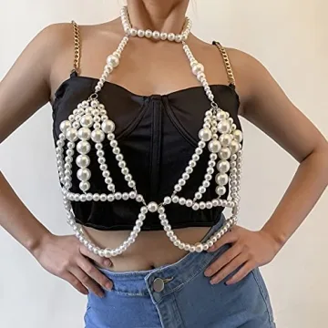 Elegant Ingemark Pearl Chest Body Chain Jewelry for Women