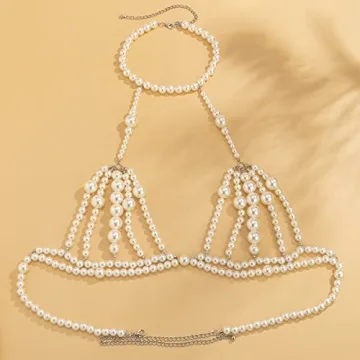 Elegant Ingemark Pearl Chest Body Chain Jewelry for Women