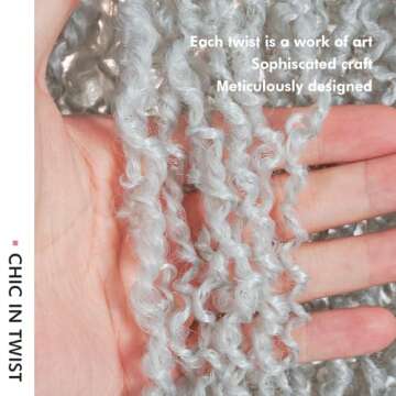 Toyotress Yanky Twist Crochet Hair - 14 Inch 8 Packs (30 Strands/Pcs) Fluffy Spring Mini Twist Short Bob Passion Twist, Silver Pre-Looped Crochet Braids Braiding Hair (14 Inch, Silver-8P)