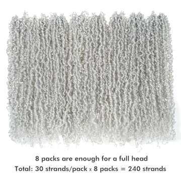 Toyotress Yanky Twist Crochet Hair - 14 Inch 8 Packs (30 Strands/Pcs) Fluffy Spring Mini Twist Short Bob Passion Twist, Silver Pre-Looped Crochet Braids Braiding Hair (14 Inch, Silver-8P)