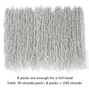 Toyotress Yanky Twist Crochet Hair - 14 Inch 8 Packs (30 Strands/Pcs) Fluffy Spring Mini Twist Short Bob Passion Twist, Silver Pre-Looped Crochet Braids Braiding Hair (14 Inch, Silver-8P)