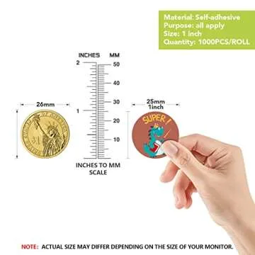 1000 Motivational Stickers for Kids - 1 Inch Animal Reward Stickers in 16 Designs for Classroom, Potty Training & Encouragement