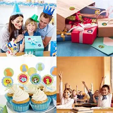 1000 Motivational Stickers for Kids - 1 Inch Animal Reward Stickers in 16 Designs for Classroom, Potty Training & Encouragement