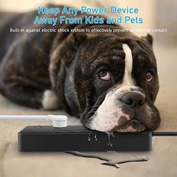 CCCEI 10 Outlets Outdoor Power Strip Weatherproof, 1700J Surge Protector Waterproof Multiple Outlet Exterior Power Strip, Mountable 6 FT 15Amp Outside Extension Outlet with Flat Plug. (6FT, Black)