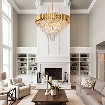 Elegant AXILIXI Gold Crystal Chandelier for Home