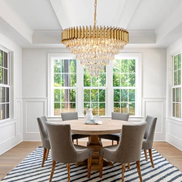 Elegant AXILIXI Gold Crystal Chandelier for Home