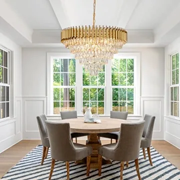 Elegant AXILIXI Gold Crystal Chandelier for Home