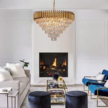 Elegant AXILIXI Gold Crystal Chandelier for Home