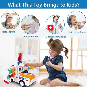 Musical Ambulance Toy Set for Kids' Pretend Play
