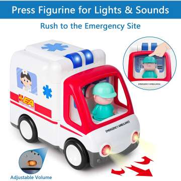 Musical Ambulance Toy Set for Kids' Pretend Play