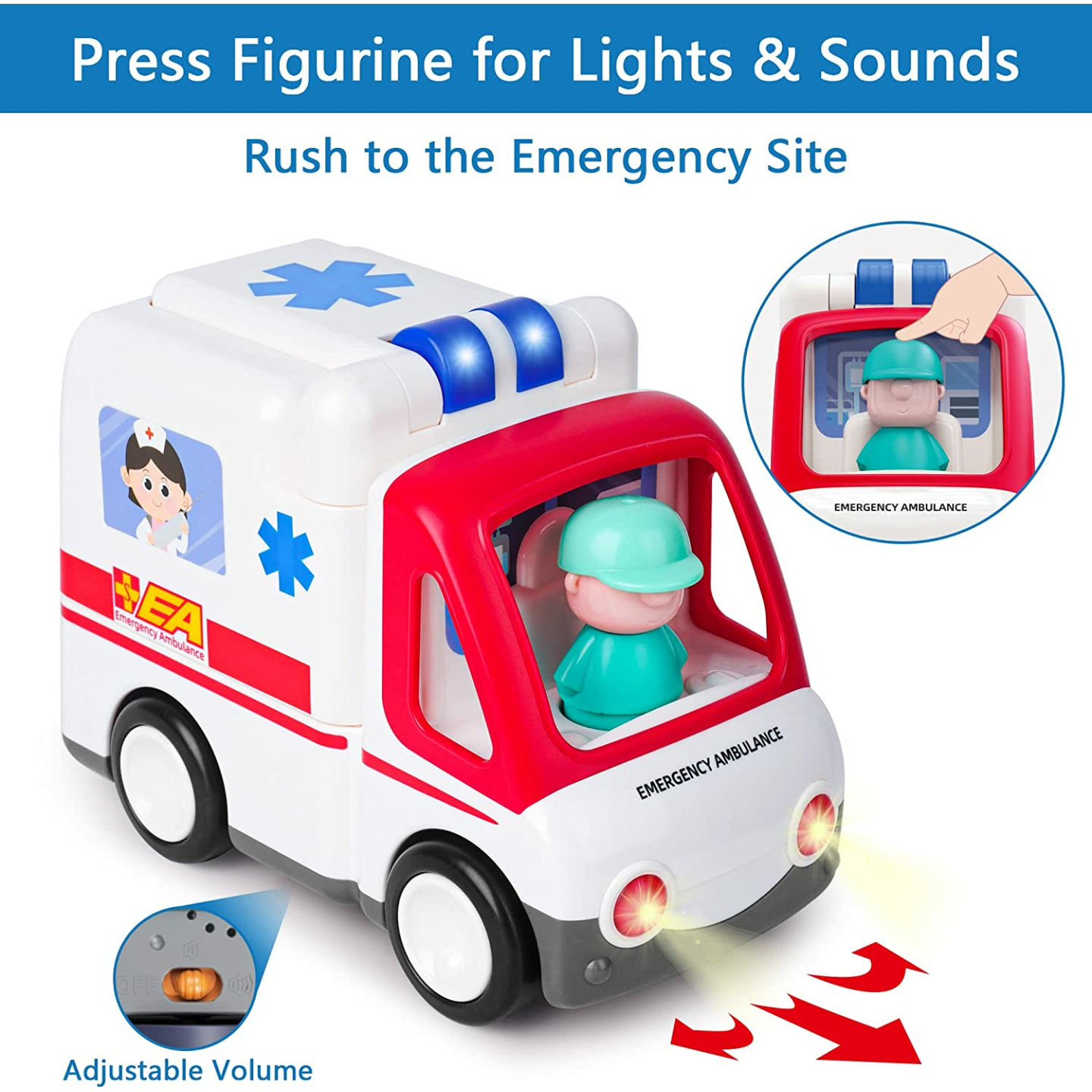Musical Ambulance Toy Set for Kids' Pretend Play