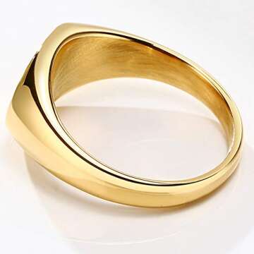 Jude Jewelers Stainless Steel Classical Simple Plain Oval Shape Signet Style Pinky Wedding Statement Promise Anniversary Ring