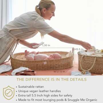 Bebe Bask Premium Baby Changing Basket for Luxurious Nursery