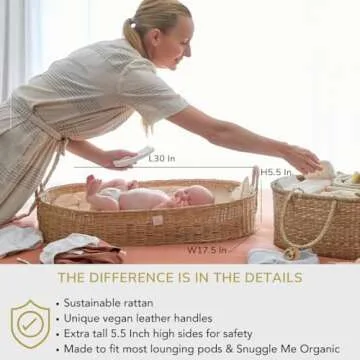 Bebe Bask Premium Baby Changing Basket for Luxurious Nursery