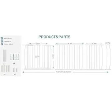 COSEND Extra Wide Baby Gates Large Long Dog Gates for The House Doorways Stairs Pressure Mount Dog P...