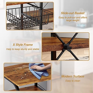 Mr IRONSTONE Vintage Bakers Rack Microwave Stand Kitchen Shelves