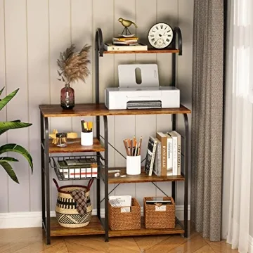 Mr IRONSTONE Vintage Bakers Rack Microwave Stand Kitchen Shelves