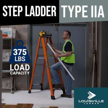 Louisville 6-Foot Fiberglass Ladder for Safety & Durability