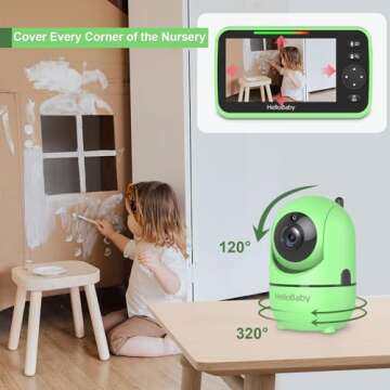HelloBaby Baby Monitor with 5" Screen and Secure Features