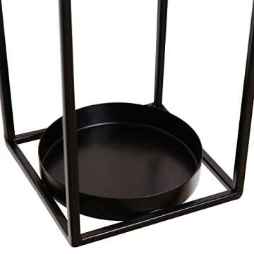 HPC Decor Black Metal Candle Wall Sconces Set for Home Elegance