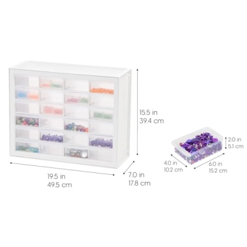 IRIS USA 24 Drawer Organizer for Crafts and Tools - Ultimate Storage Solution