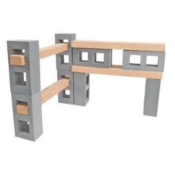 Excellerations 8 x 4 x 2-1/2 inches Indoor/Outdoor Realistic Jumbo Foam Masonry Bricks and Foam Wood Planks, Set of 44, Preschool Educational Toy, Supports STEM, Ages 2 Years and Up